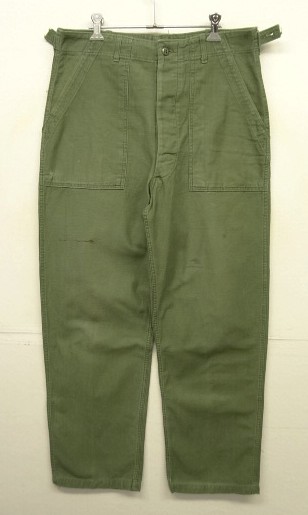 画像: 60'S アメリカ軍 US ARMY "OG107" 初期モデル コットンサテン 平ボタン ベイカーパンツ W34L33 (VINTAGE) 「Bottoms」入荷しました。