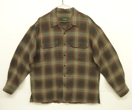 画像: 90'S J.CREW 旧タグ レーヨン 長袖 オープンカラーシャツ オンブレチェック (VINTAGE) 「L/S Shirt」入荷しました。