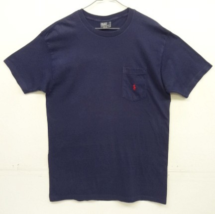 画像: 90'S RALPH LAUREN シングルステッチ 耳付きポケット 半袖 Tシャツ ネイビー USA製 (VINTAGE) 「T-Shirt」入荷しました。