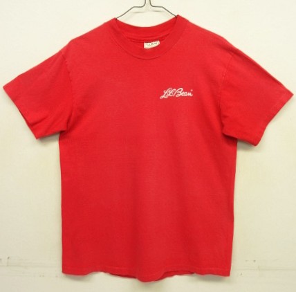 画像: 80'S LL Bean "筆記体ロゴ" シングルステッチ 半袖 Tシャツ レッド USA製 (VINTAGE) 「T-Shirt」入荷しました。