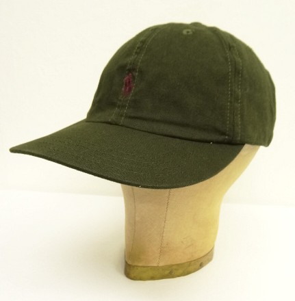 画像: 90'S RALPH LAUREN ロゴ刺繍 ベースボールキャップ オリーブ USA製 (VINTAGE) 「Cap」入荷しました。