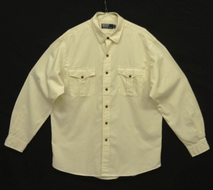 画像: 90'S RALPH LAUREN シルク/コットン 長袖 シャツ オフホワイト (VINTAGE) 「L/S Shirt」入荷しました。