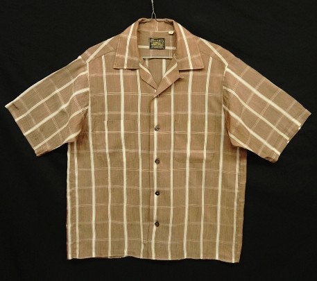 画像: 70'S SEARS コットン/ポリ 半袖 オープンカラーシャツ チェック柄 (VINTAGE) 「S/S Shirt」入荷しました。