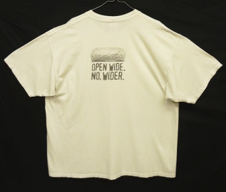 画像: CHIPOTLE "OPEN WIDE.NO,WIDER" 両面プリント 半袖Tシャツ ホワイト (USED) 「T-Shirt」入荷しました。