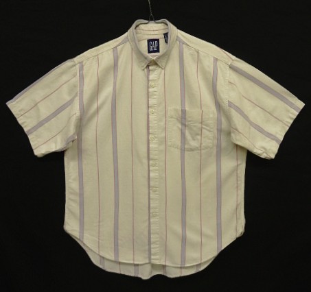 画像: 90'S GAP 旧タグ オックスフォード 半袖 BDシャツ ストライプ柄 USA製 (VINTAGE) 「S/S Shirt」入荷しました。