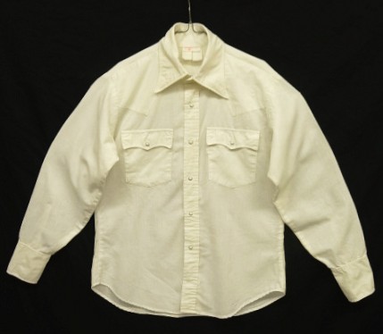 画像: 80'S LEVIS コットン 長袖 ウエスタンシャツ ホワイト USA製 (VINTAGE) 「L/S Shirt」入荷しました。