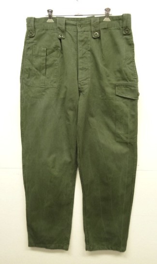 画像: 70'S ベルギー軍 "左右非対称ポケット" プリーツ入り カーゴパンツ ミリタリーグリーン 6FF (VINTAGE) 「Bottoms」入荷しました。
