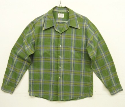 画像: 70'S ARCHDALE コットン/ポリ 長袖 オープンカラーシャツ チェック柄 (VINTAGE) 「L/S Shirt」入荷しました。