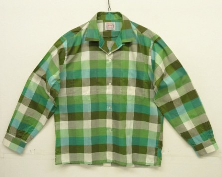 画像: 60'S BRENT コットン 長袖 オープンカラーシャツ チェック柄 (DEADSTOCK) 「L/S Shirt」入荷しました。