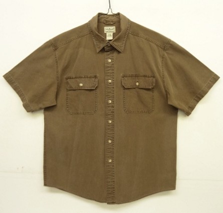 画像: 00'S LL Bean コットン 半袖 ワークシャツ ブラウン (VINTAGE) 「S/S Shirt」入荷しました。