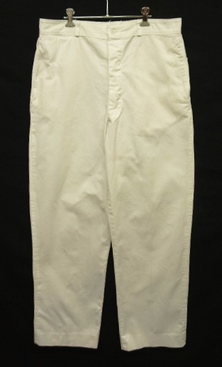 画像: 50'S アメリカ軍 USMC コットン100% ボタンフライ チノパンツ ホワイト W38L33 (VINTAGE) 「Bottoms」入荷しました。