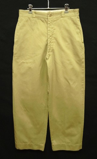 画像: 60'S アメリカ軍 US ARMY コットン100% チノパンツ RAPID製アルミジップ W33L31 (VINTAGE) 「Bottoms」入荷しました。