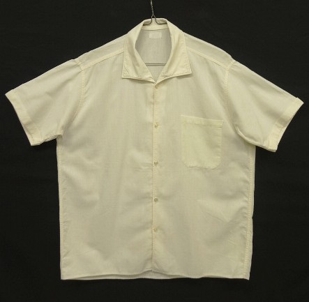 画像: 60'S UNKNOWN コットンジャガード 半袖 イタリアンカラーシャツ ホワイト (VINTAGE) 「S/S Shirt」入荷しました。