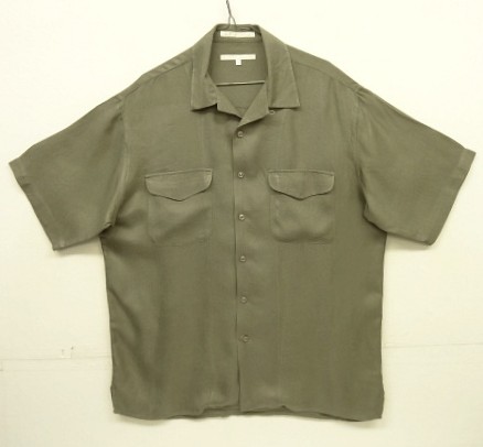 画像: 90'S PERRY ELLIS シルク 半袖 オープンカラーシャツ カーキ (VINTAGE) 「S/S Shirt」入荷しました。