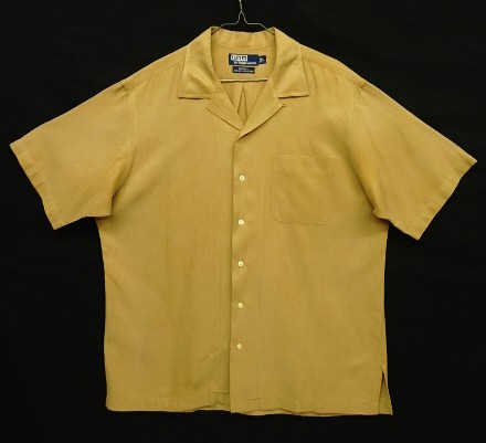 画像: 90'S RALPH LAUREN "CALDWELL" シルク/コットン ロゴ無し 半袖 オープンカラーシャツ タン (VINTAGE) 「S/S Shirt」入荷しました。