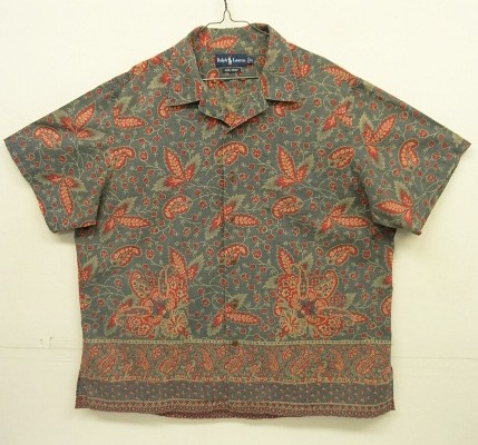画像: 90'S RALPH LAUREN "BOB CAMP" コットン 半袖 オープンカラー&BDシャツ 総柄 (VINTAGE) 「S/S Shirt」入荷しました。