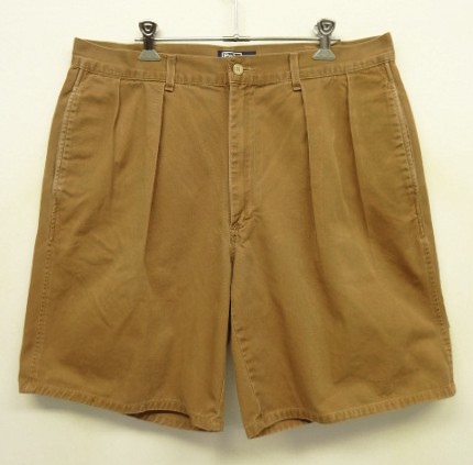 画像: 90'S RALPH LAUREN "ボックスロゴ" ツープリーツ チノショーツ ブラウン USA製 (VINTAGE) 「Shorts」入荷しました。