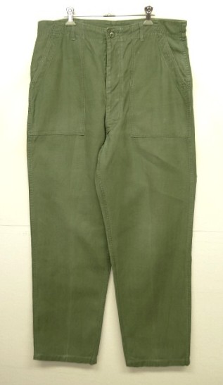 画像: 60'S アメリカ軍 US ARMY "OG107" コットンサテン 平ボタン ベイカーパンツ W38L35 (VINTAGE) 「Bottoms」入荷しました。