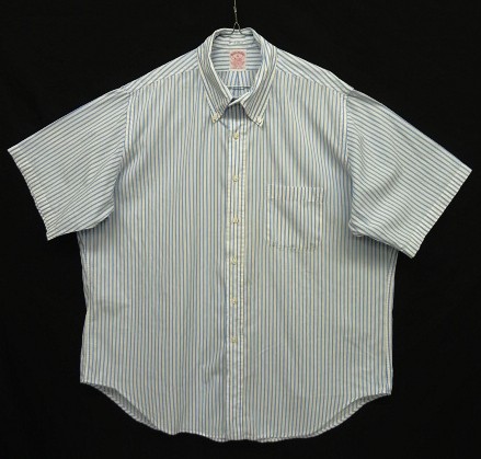 画像: 90'S BROOKS BROTHERS ポプリン 半袖 BDシャツ ホワイト/ブルー ストライプ USA製 (VINTAGE) 「S/S Shirt」入荷しました。