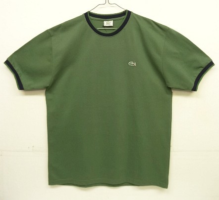 画像: 80'S CHEMISE LACOSTE 鹿の子 半袖 Tシャツ オリーブ/ネイビー フランス製 (DEADSTOCK) 「T-Shirt」入荷しました。