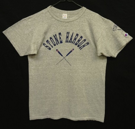 画像: 80'S CHAMPION トリコタグ 88/12 シングルステッチ 袖プリント 半袖 Tシャツ ヘザーグレー USA製 (VINTAGE) 「T-Shirt」入荷しました。