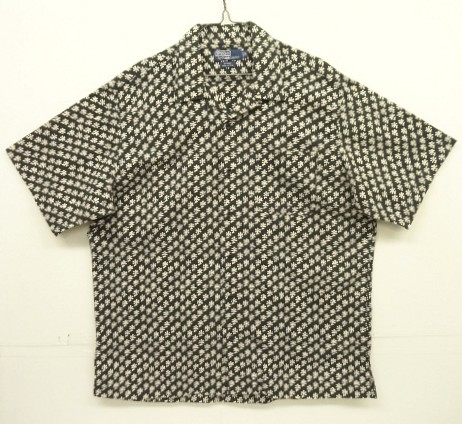 画像: 90'S RALPH LAUREN "ADAMS" コットン 半袖 オープンカラーシャツ ブラック/小花柄 (VINTAGE) 「S/S Shirt」入荷しました。