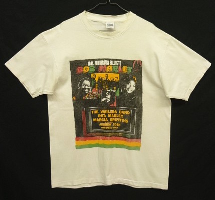 画像: 90'S 10th ANNIVERSARY SALUTE TO BOB MARLEY 両面プリント シングルステッチ 半袖 Tシャツ ホワイト USA製 (VINTAGE) 「T-Shirt」入荷しました。