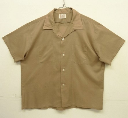 画像: 60'S TOWNCRAFT "PENN-PREST" 半袖 オープンカラーシャツ ダークベージュ (VINTAGE) 「S/S Shirt」入荷しました。