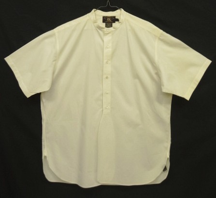 画像: 90'S RRL 三ツ星タグ ポプリン マチ付き 半袖 バンドカラーシャツ ホワイト (VINTAGE) 「S/S Shirt」入荷しました。