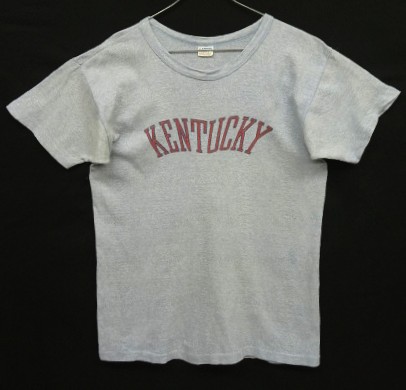 画像: 70'S CHAMPION "KENTUCKY" バータグ 88/12 染み込みプリント シングルステッチ 半袖 Tシャツ ヘザーブルー USA製 (VINTAGE) 「T-Shirt」入荷しました。
