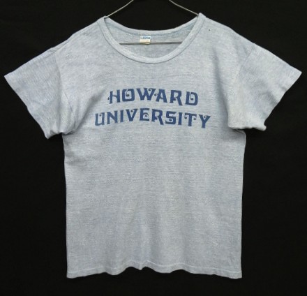 画像: 70'S CHAMPION "HOWARD UNIVERSITY" バータグ 88/12 染み込みプリント シングルステッチ 半袖 Tシャツ ヘザーブルー USA製 (VINTAGE) 「T-Shirt」入荷しました。