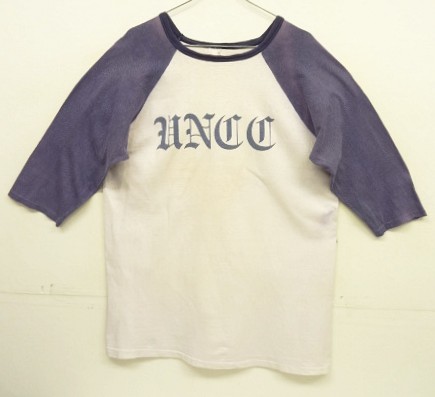 画像: 70'S VELVA SHEEN "HNCC" 染み込みプリント シングルステッチ ベースボールTシャツ ホワイト/ネイビー USA製 (VINTAGE) 「T-Shirt」入荷しました。