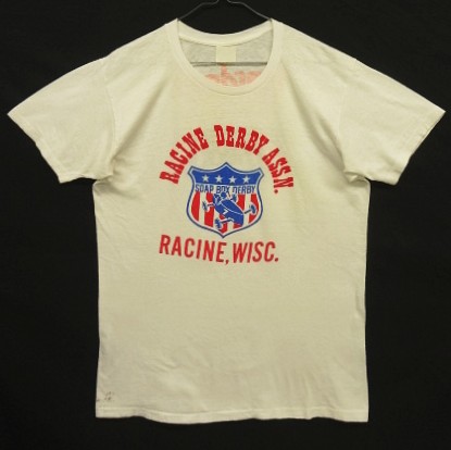 画像: 70'S RACINE DERBY ASSN. 両面染み込みプリント シングルステッチ 半袖 Tシャツ ホワイト (VINTAGE) 「T-Shirt」入荷しました。