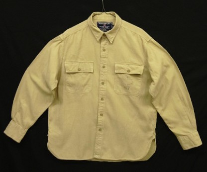 画像: 90'S RALPH LAUREN "POLO SPORT" ステンシル マチ付き 長袖 ワークシャツ ベージュ (VINTAGE) 「L/S Shirt」入荷しました。