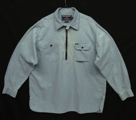 画像: 90'S RALPH LAUREN "POLO SPORT" ハーフジップ チンスト＆マチ付き 長袖 シャンブレーシャツ ririジップ (VINTAGE) 「L/S Shirt」入荷しました。