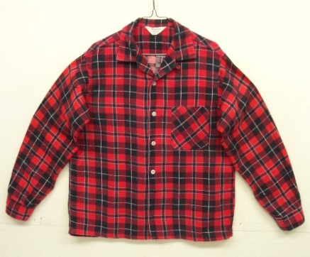 画像: 60'S PENNEY'S 三角タグ プリントフランネル オープンカラーシャツ チェック柄 (VINTAGE) 「L/S Shirt」入荷しました。