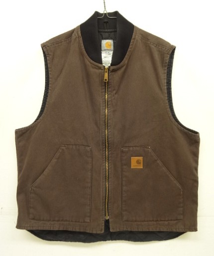 画像: 11'S CARHARTT 裏地キルティング ダックベスト ダークブラウン メキシコ製 (VINTAGE) 「No Sleeve」入荷しました。