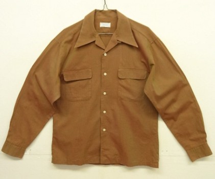 画像: 70'S MORVAL コットンギャバジン 長袖 オープンカラーシャツ ブラウン玉虫色 (VINTAGE) 「L/S Shirt」入荷しました。