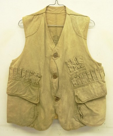 画像: 40'S UNKNOWN ハーフムーンポケット ハンティングベスト (VINTAGE) 「No Sleeve」入荷しました。