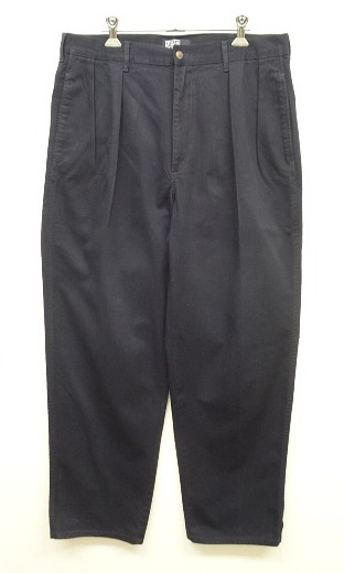 画像: 90'S RALPH LAUREN "ボックスロゴ" ツープリーツ チノパンツ ネイビー W34L30 USA製 (VINTAGE) 「Bottoms」入荷しました。