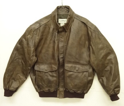 画像: 90'S LL Bean "A-2" レザー フライトジャケット ブラウン TALONジップ USA製 (DEADSTOCK) 「Jacket」入荷しました。