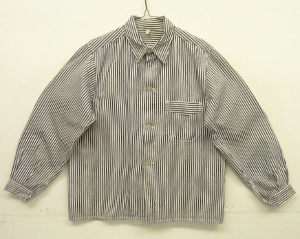 画像: 50'S ユーロワーク Vポケット ショート丈 ワークジャケット カバーオール ストライプ (VINTAGE) 「Jacket」入荷しました。