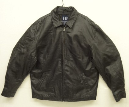 画像: 00'S GAP 旧タグ 裏地キルティング レザー ドリズラージャケット ブラック (VINTAGE) 「Jacket」入荷しました。