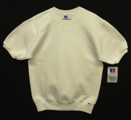 画像: 90'S RUSSELL ATHLETIC 前Vガゼット付き クルーネック 半袖 スウェットシャツ ホワイト USA製 (DEADSTOCK) 「Sweat Shirt」入荷しました。