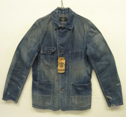 画像: RRL ”LEWIS" ヴィンテージ＆リペア加工 月桂樹ボタン デニム カバーオール インディゴ USA製 (DEADSTOCK) 「Jacket」入荷しました。