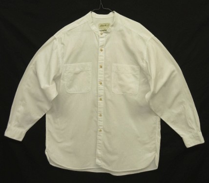 画像: 90'S EDDIE BAUER 白タグ コットン 長袖 バンドカラーシャツ ホワイト USA製 (VINTAGE) 「L/S Shirt」入荷しました。