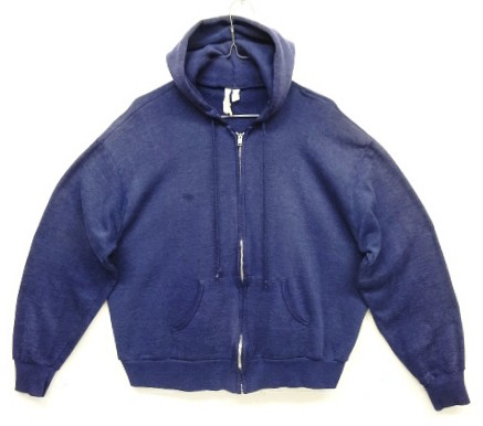 画像: 80'S UNKNOWN フルジップ スウェットパーカー フェードネイビー アルミジップ (VINTAGE) 「Parka」入荷しました。