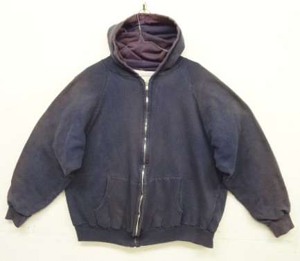 画像: 80'S UNKNOWN 裏地サーマル フルジップ ダブルフェイス スウェットパーカー フェードネイビー アルミジップ (VINTAGE) 「Parka」入荷しました。
