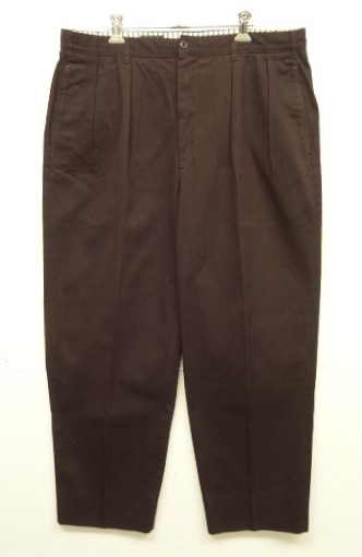 画像: 90'S J.CREW 旧タグ ツープリーツ チノパンツ ダークブラウン USA製 (VINTAGE) 「Bottoms」入荷しました。
