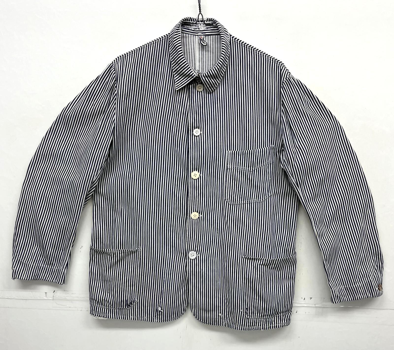 画像: 50'S ユーロワーク Vポケット ワークジャケット カバーオール ストライプ (VINTAGE) 「Jacket」入荷しました。